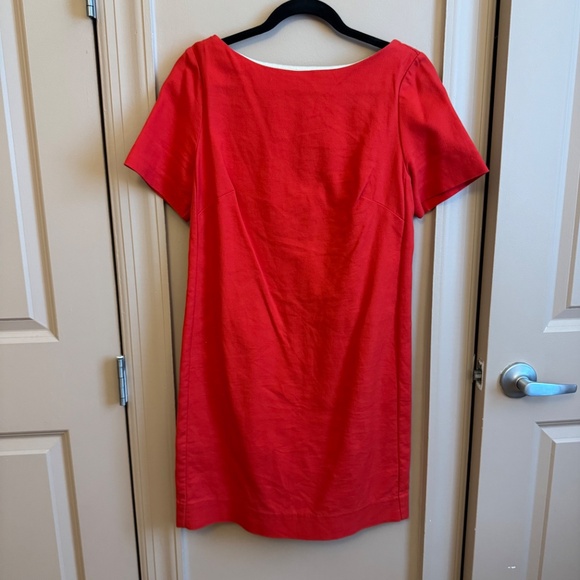 Red/Orange Anthropologie Maeve Red Bow Sheath Mini Dress | Size 6 - Picture 3 of 9